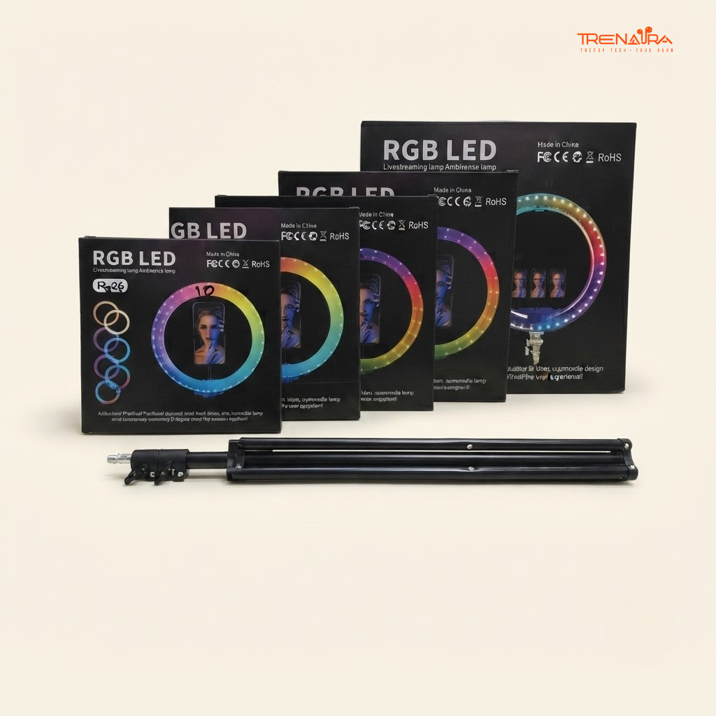 RGB LED Ring Light with Phone Holder And Stand
