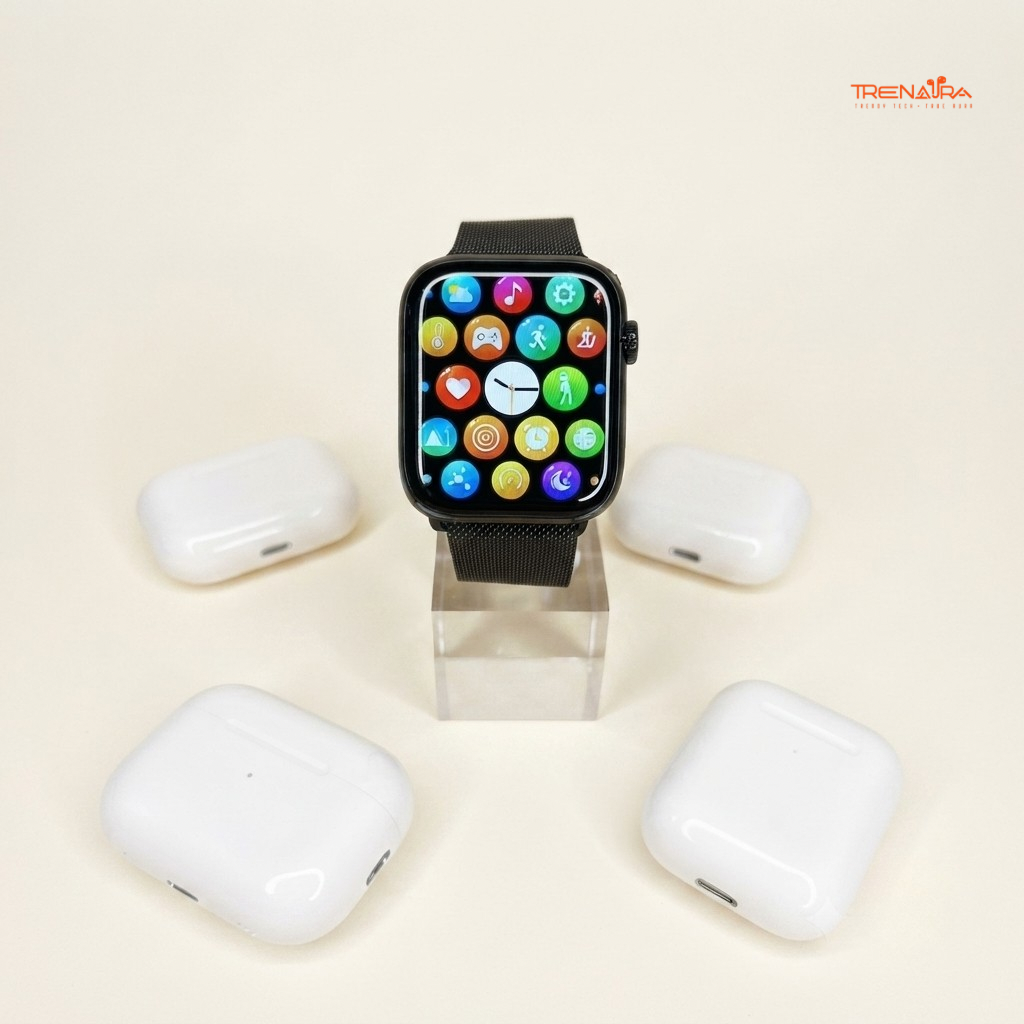 Series 11 Smart Watch with 7 Days 7 Interchangeable Straps ,Bluetooth Calling, HD Display & Fitness Tracker