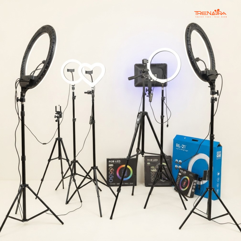 RGB LED Ring Light with Phone Holder And Stand